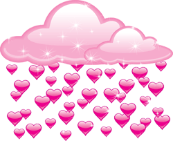 Gif animé pluie de coeurs